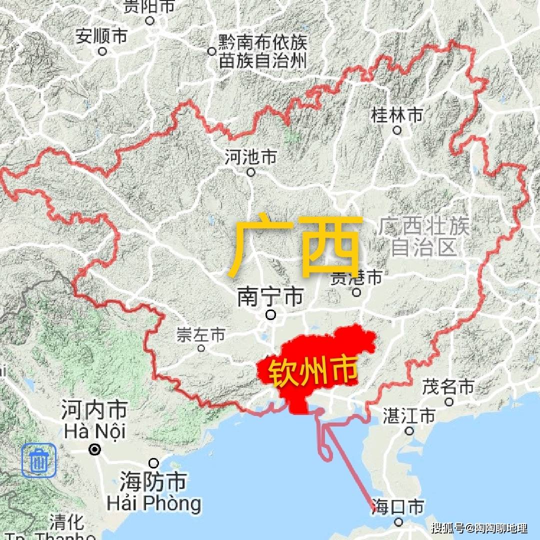 钦州港地理位置图图片