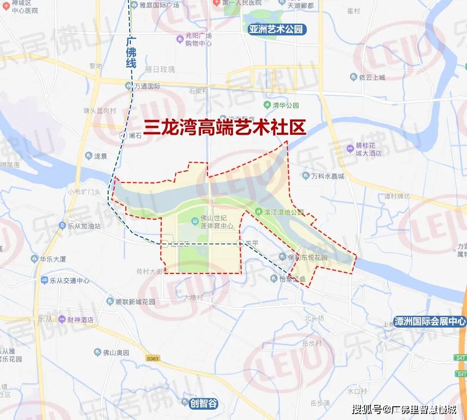 三龙湾高端艺术社区范围示意图(制图:黎毓贤)