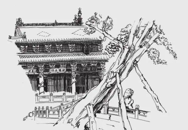 【故园画忆】连达:画笔下的山西古建会说话_古建筑