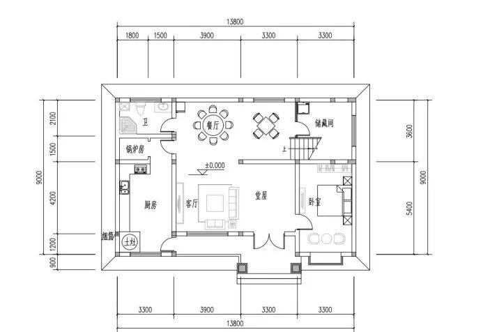 240平米斜屋頂2層鋼屋架自建房別墅戶型參考圖