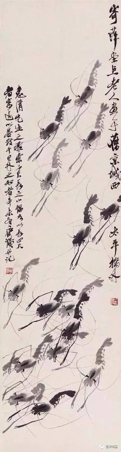 齐白石画虾全过程,虾图30幅,开眼了!