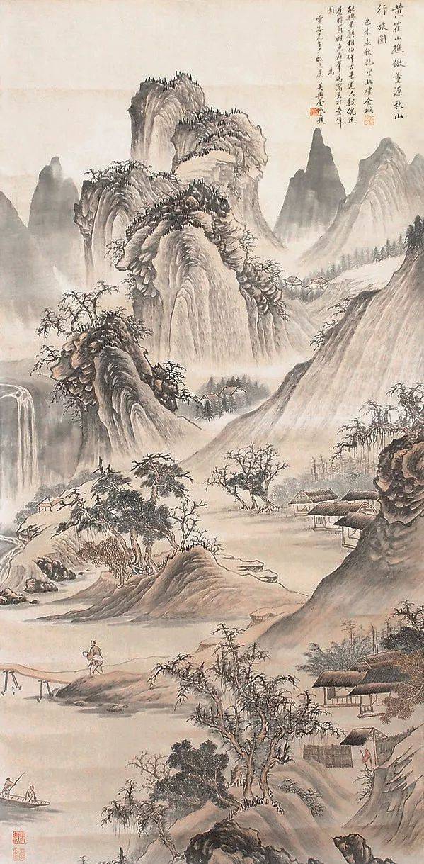 中国近现代画家金城被叹为夭折了的大师的山水画