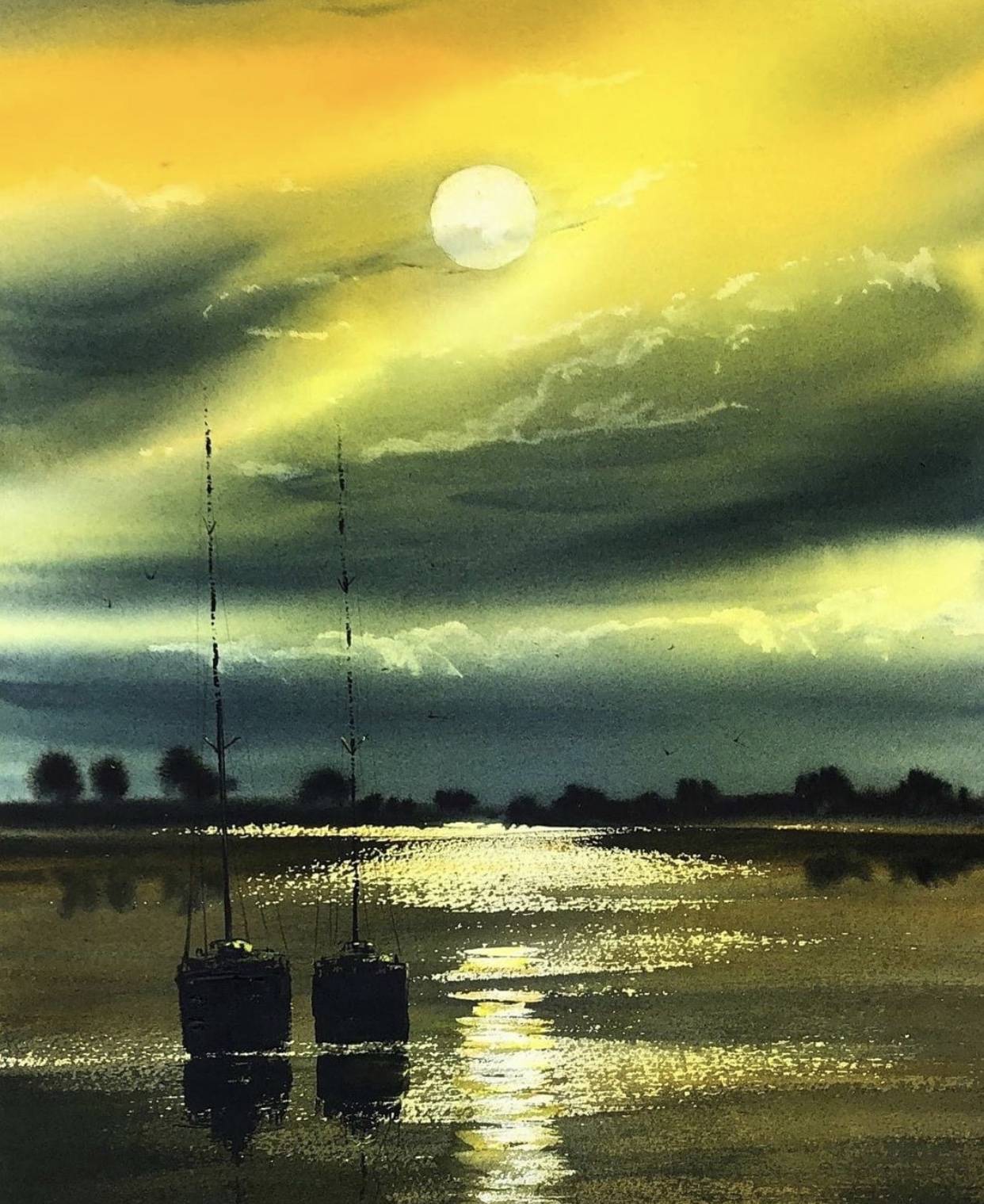 超美的水彩风景画,简直就是人间仙境