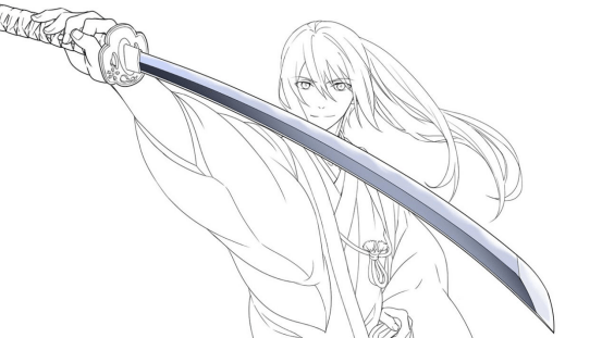 日本武士刀怎么画