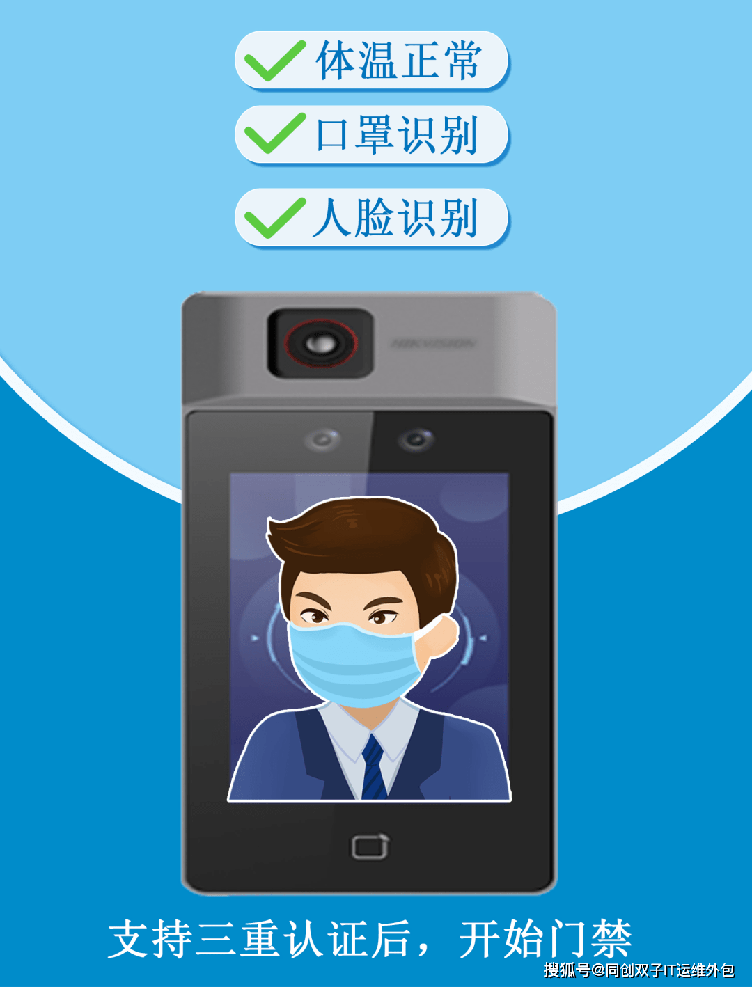 接入门禁系统后,支持 人脸识别,体温检测,佩戴口罩三重验证,有其一不