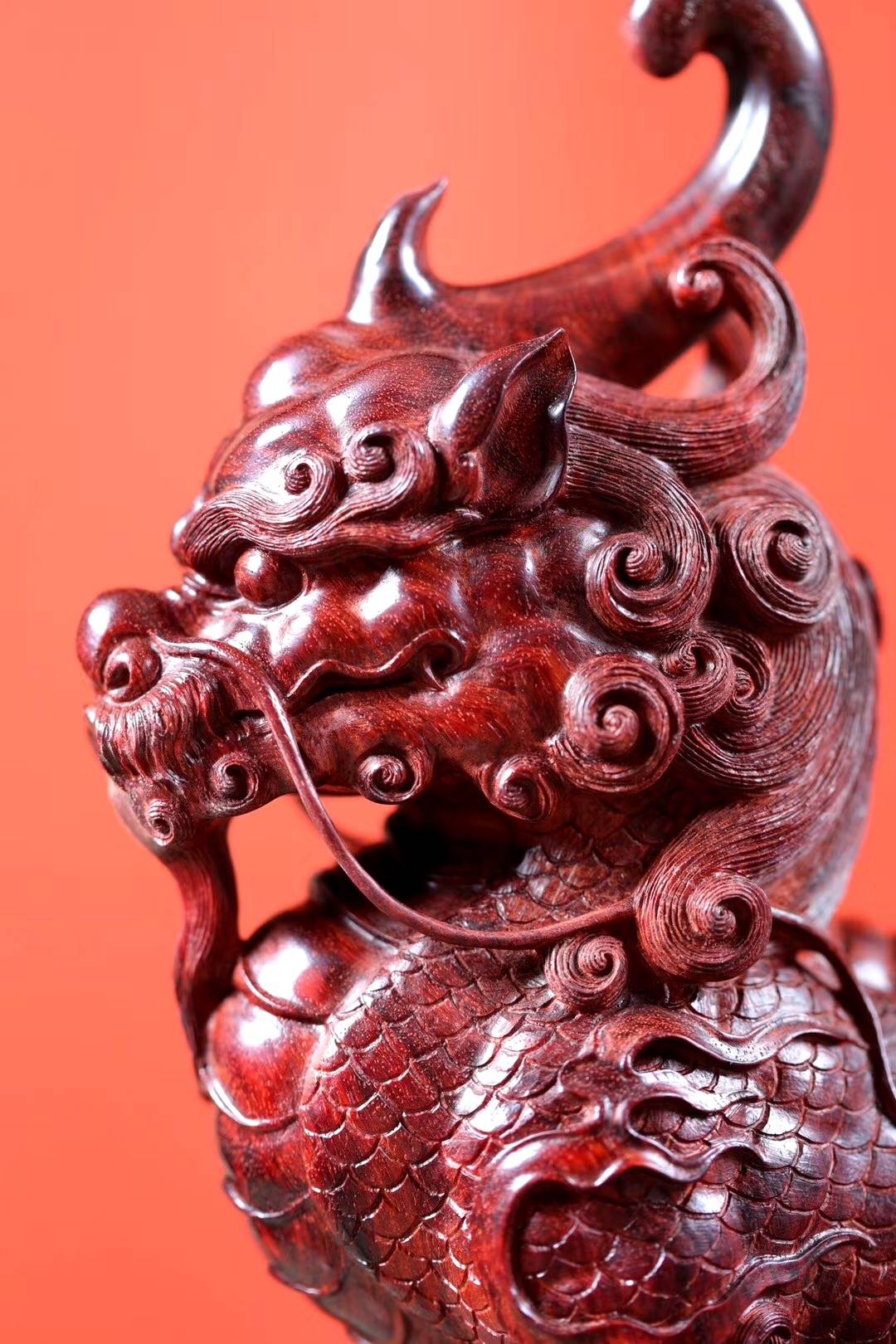 【麒麟神兽—名家手作】 神兽麒麟,雕刻张驰有度,运刀浑厚有力,麒麟