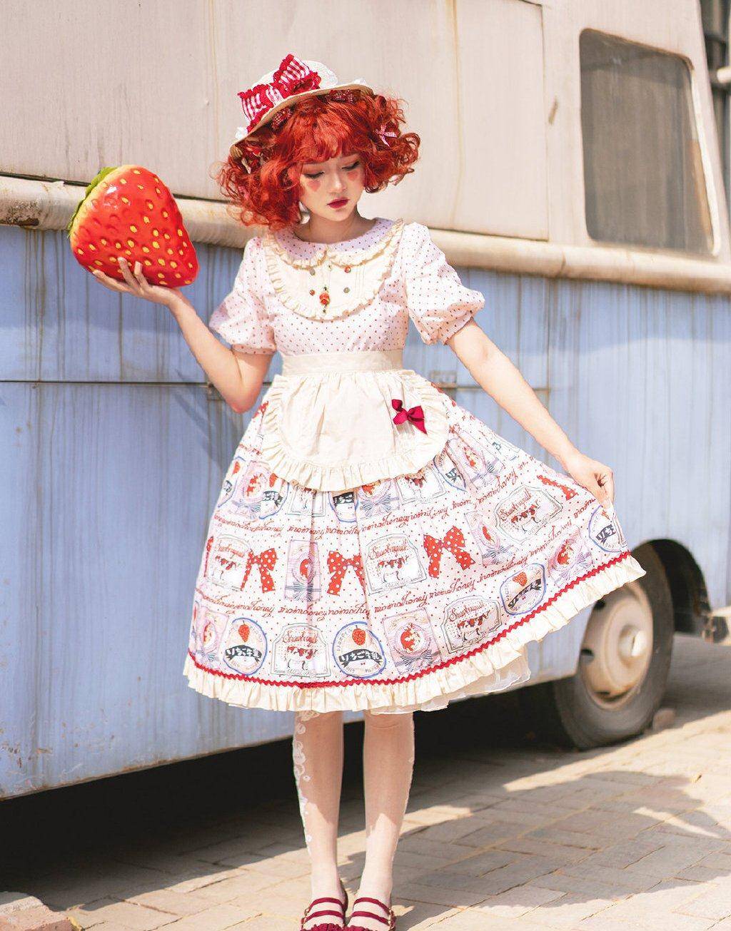 lolita围裙的穿法图片
