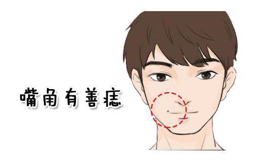 男人嘴角有善痣