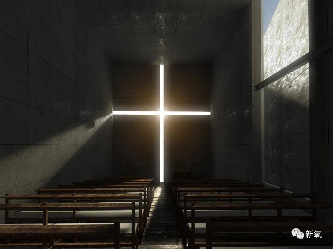 比如,坐落在日本茨木市的 光之教堂.