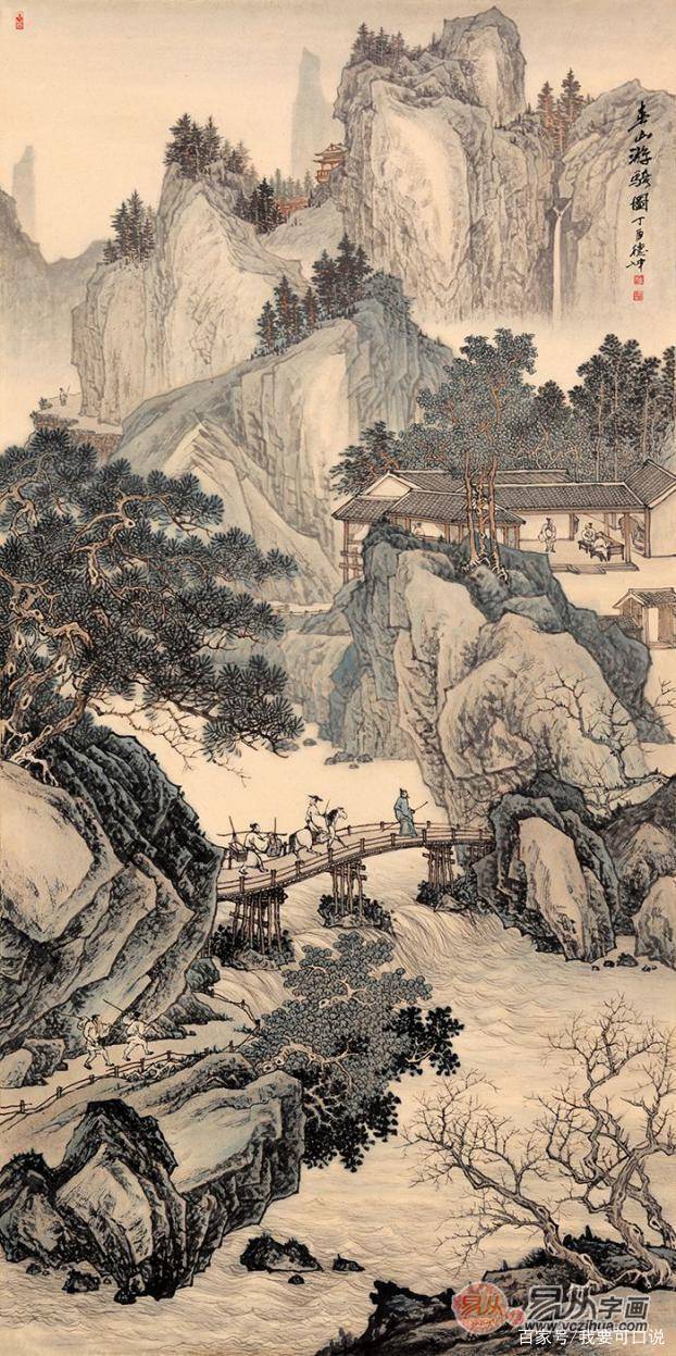 林德坤老师的这幅写意山水画,意境开阔,构思精妙.