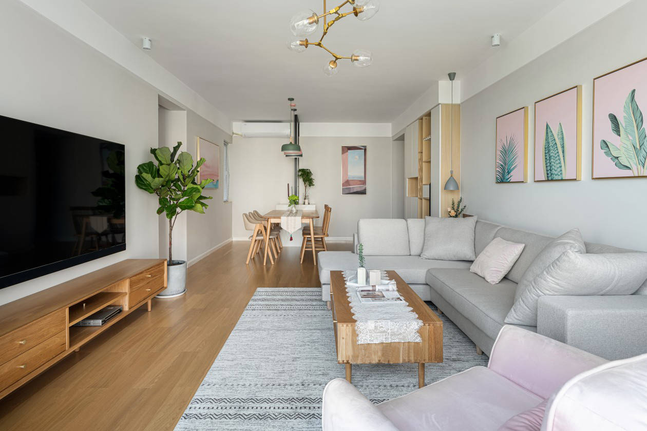 【上宅印象设计】-125㎡北欧原木风-粉颜