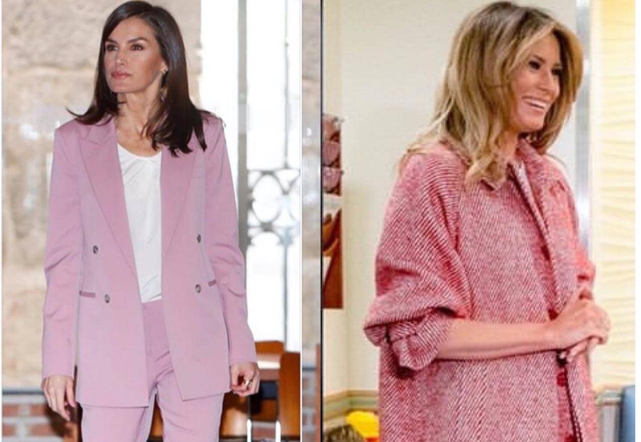 原创47岁西班牙王后穿格纹西装超有职业范,比大2岁梅拉尼娅年轻太多