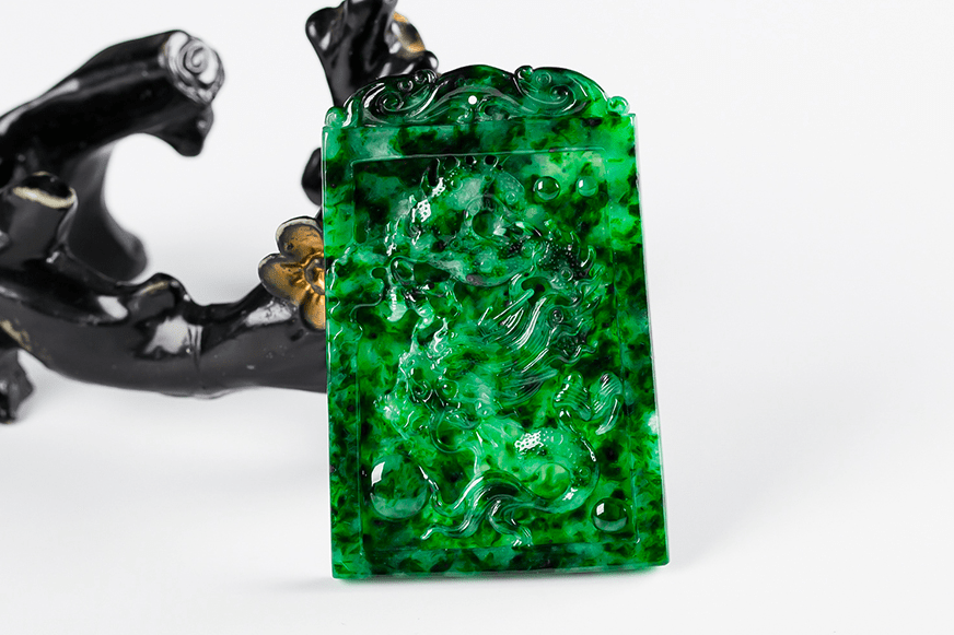 青云万里妙笔生花一一花青种翡翠原石欣赏