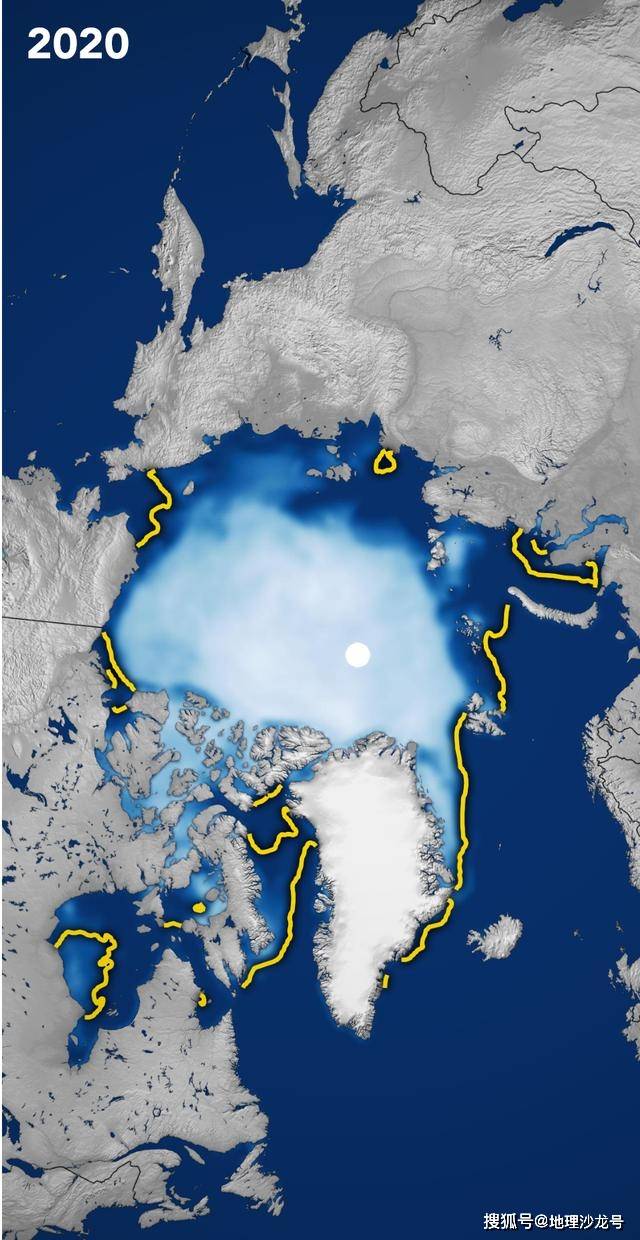 北极冰川面积变化图片