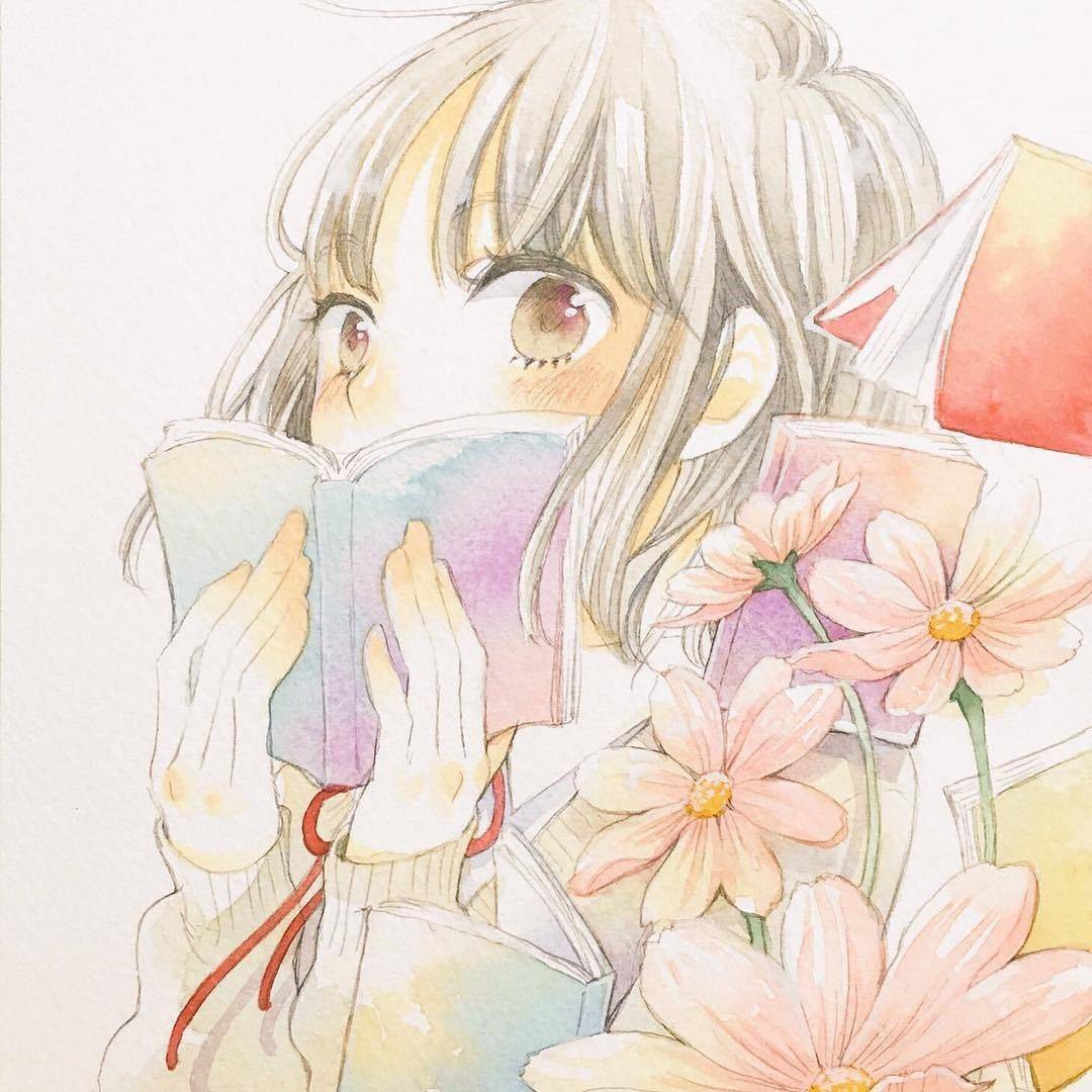 温婉美丽的和风少女水彩插画各种造型无不俏美可人生动多姿