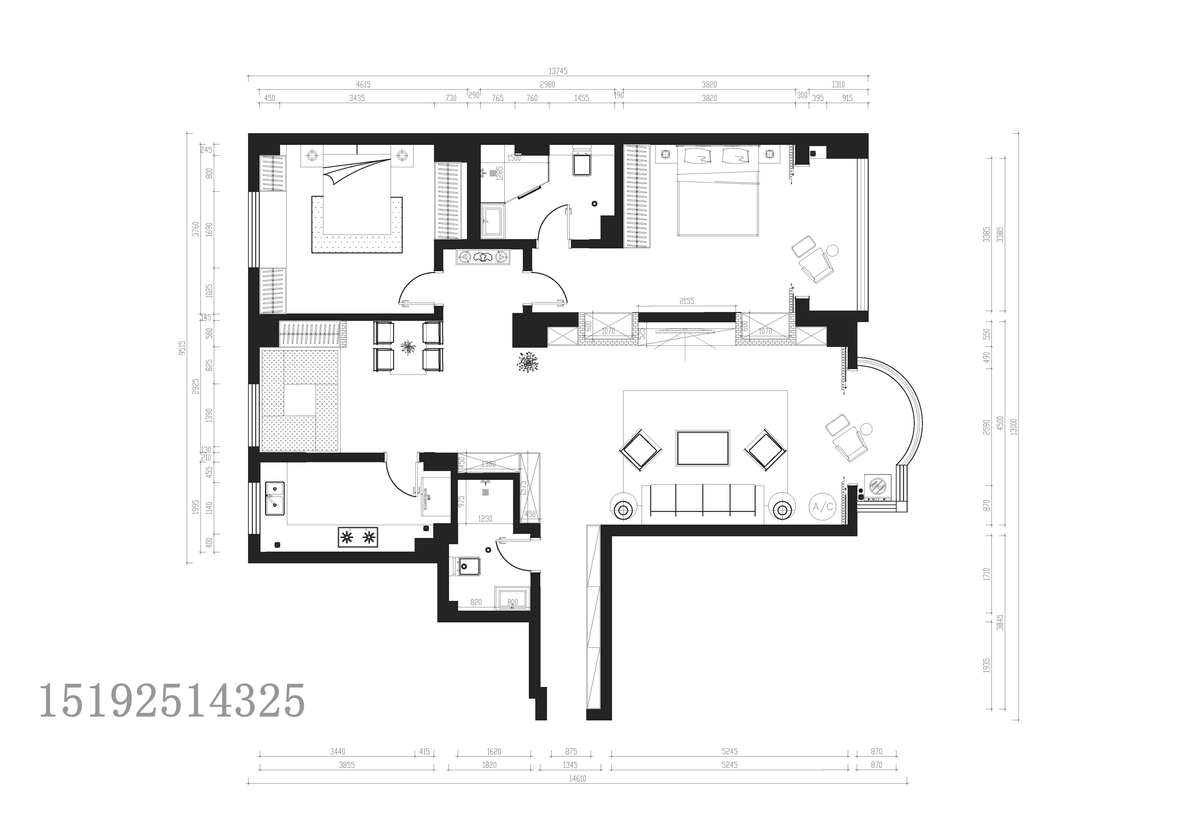 时尚老太太的空间搭配|青岛市南老房绿岛花园140平现代简约装修