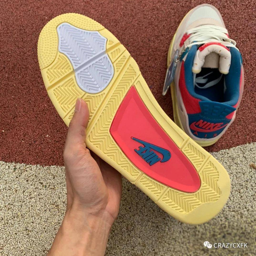 union la x air jordan 4 乔丹 aj4 联名南海岸粉红蓝球鞋 dc9533-800