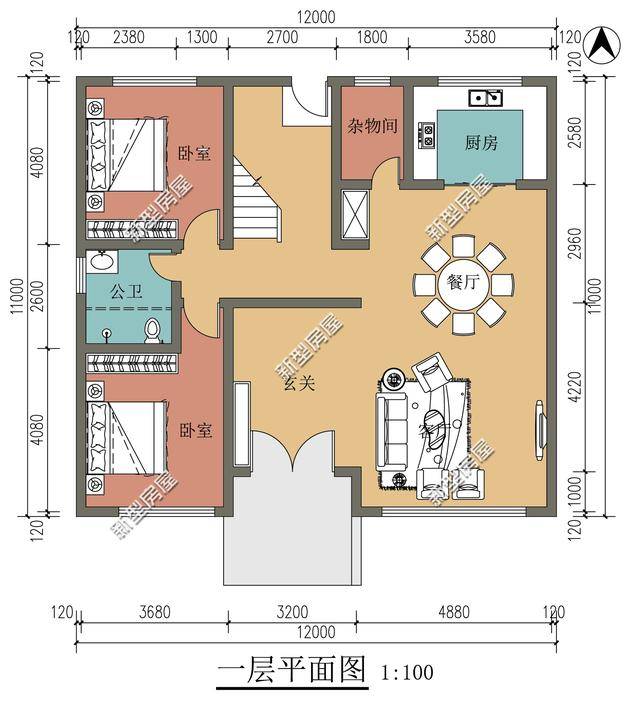 農村自建房宅基地寬12米進深12米怎麼設計好