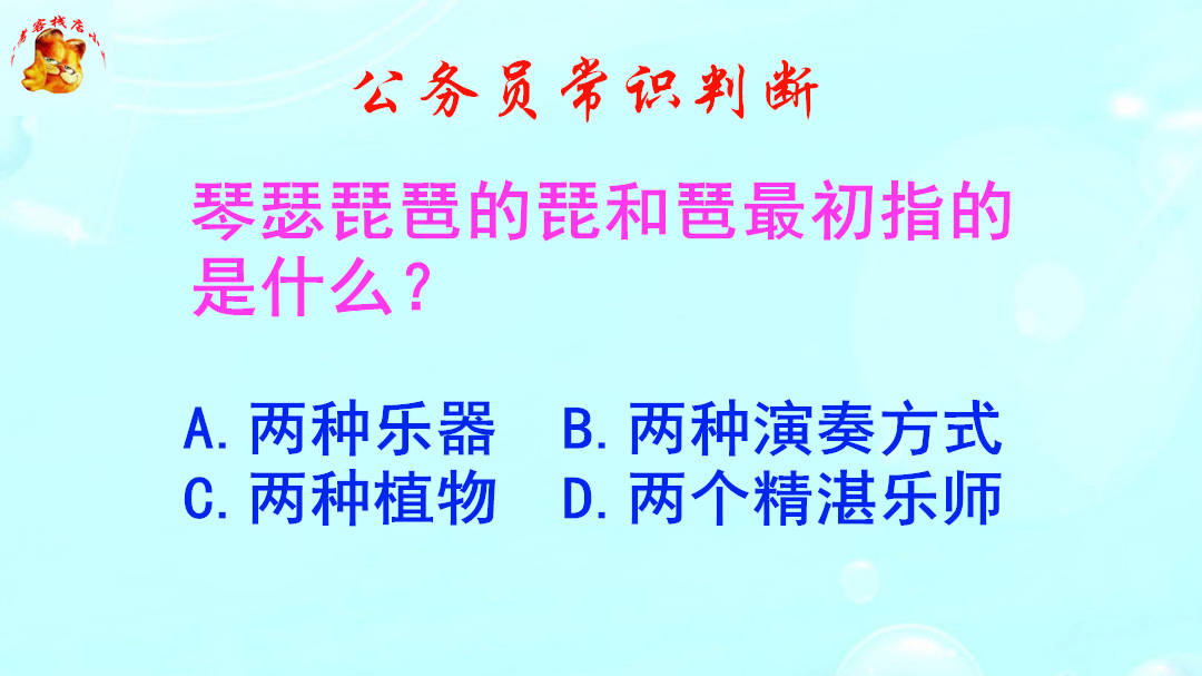公务员常识判断琴瑟琵琶的琵和琶最初指的是什么难倒了学霸