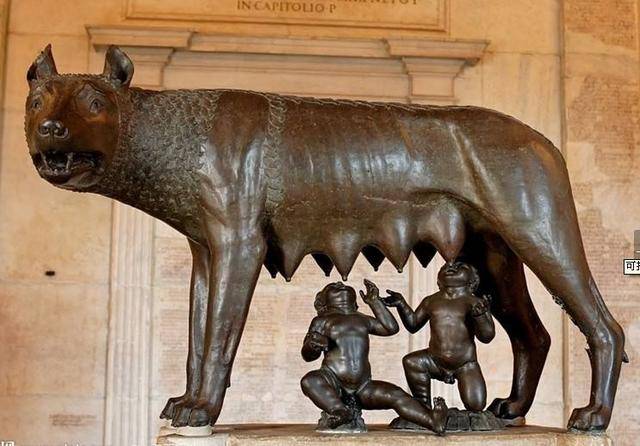 也许与古罗马创建的传说有关,传说中,罗马城由两个被狼抚养长大的孩子