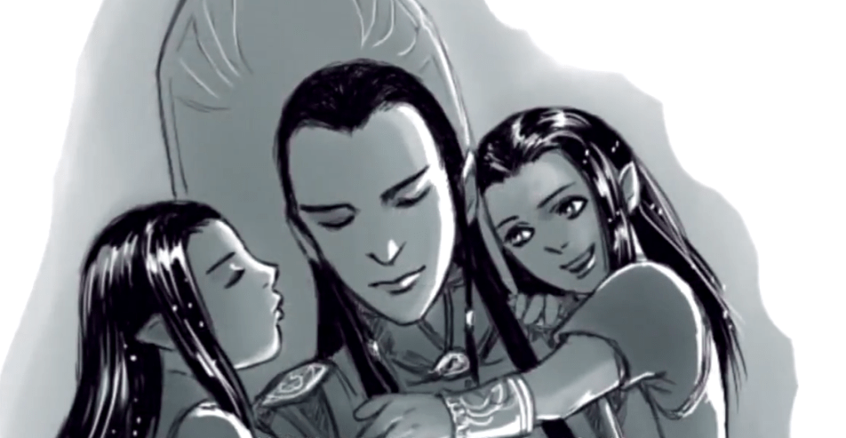 同年,埃尔隆德遇到了他遇到了他未来的妻子凯勒布里安,她是凯兰崔尔和