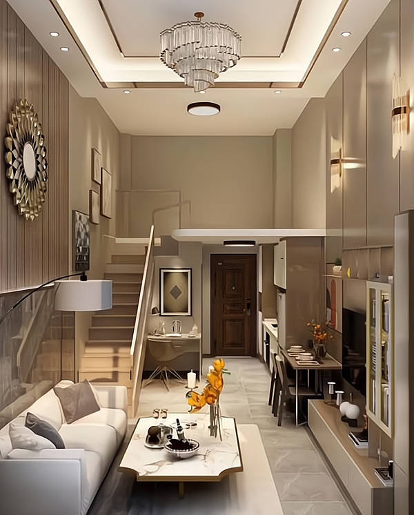 26㎡小户型复式公寓装修轻奢式设计2个人住太合适了