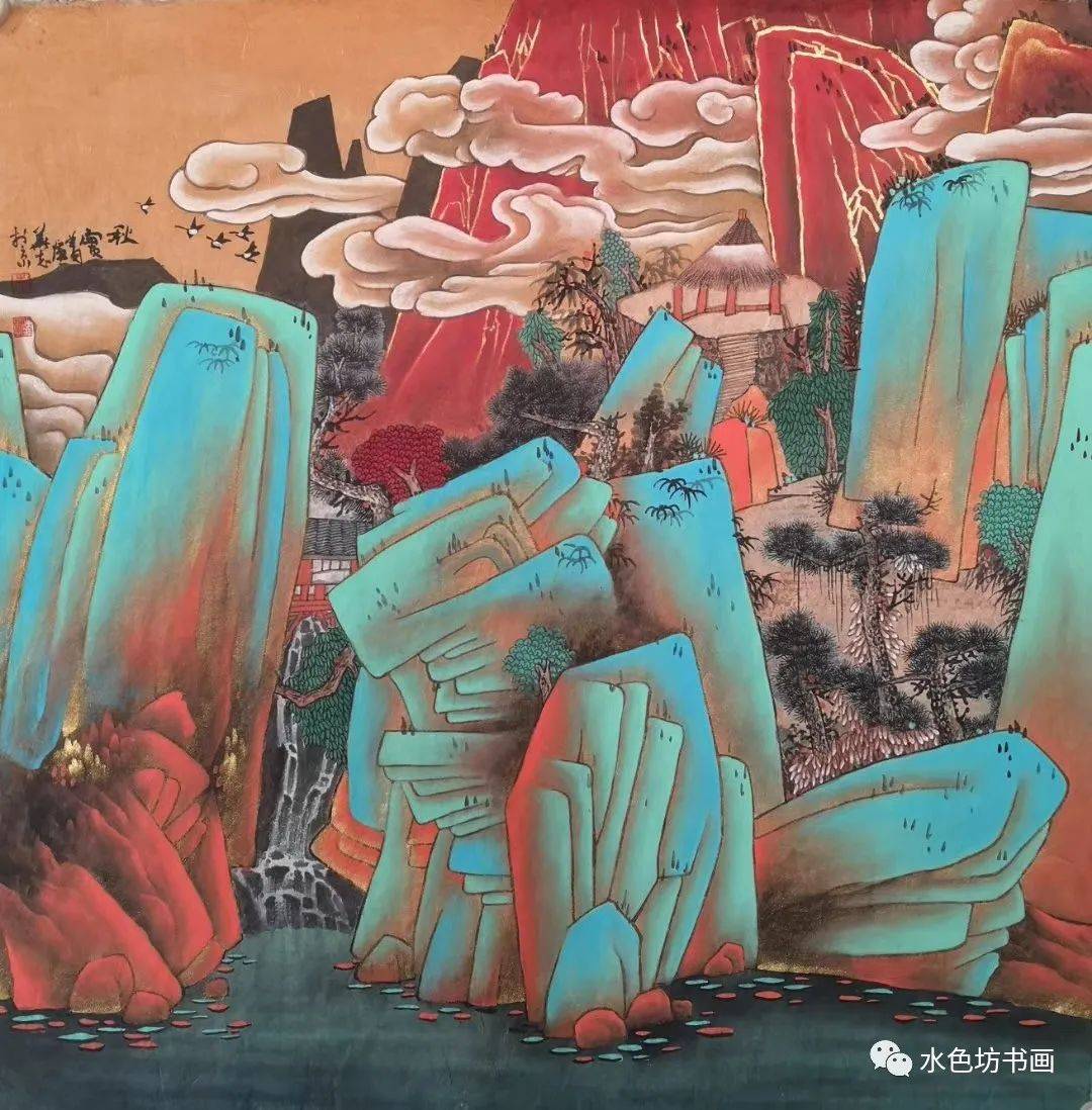 青绿山水画,是中国画中的一个分科,以石青,石绿颜色为主色调.