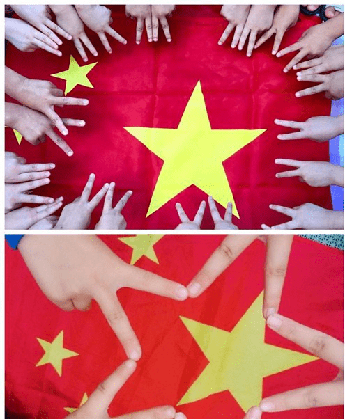 潍坊三中——我与国旗合个影,我祝祖国永繁荣