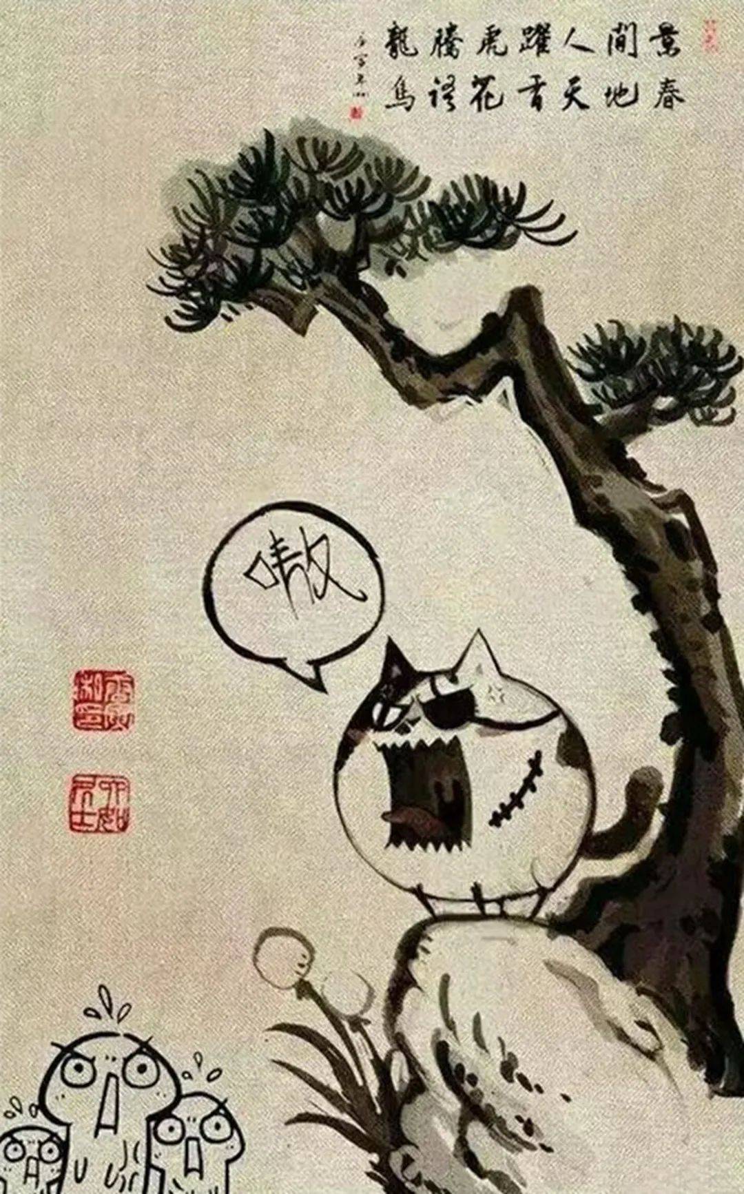 80后画家调侃历史,萧何单车追韩信,自称艺术创新引热议_夏阿