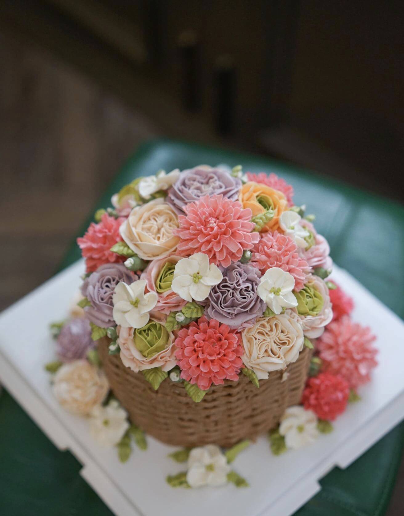 周五和各位妈妈一起分享韩式花篮蛋糕的制作