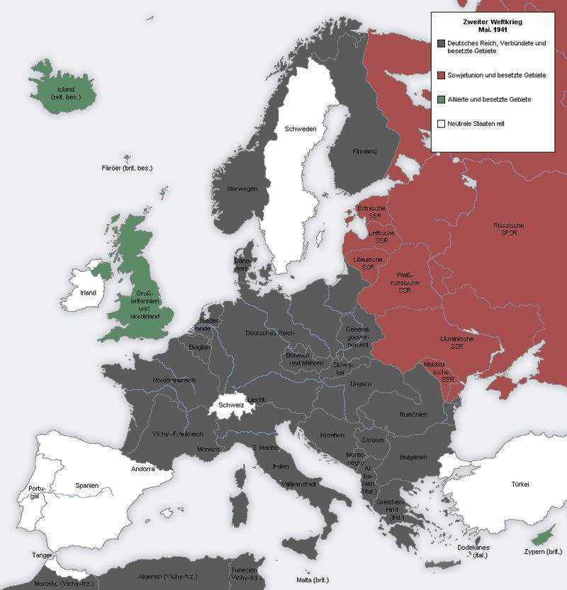 轴心国与同盟国地图图片