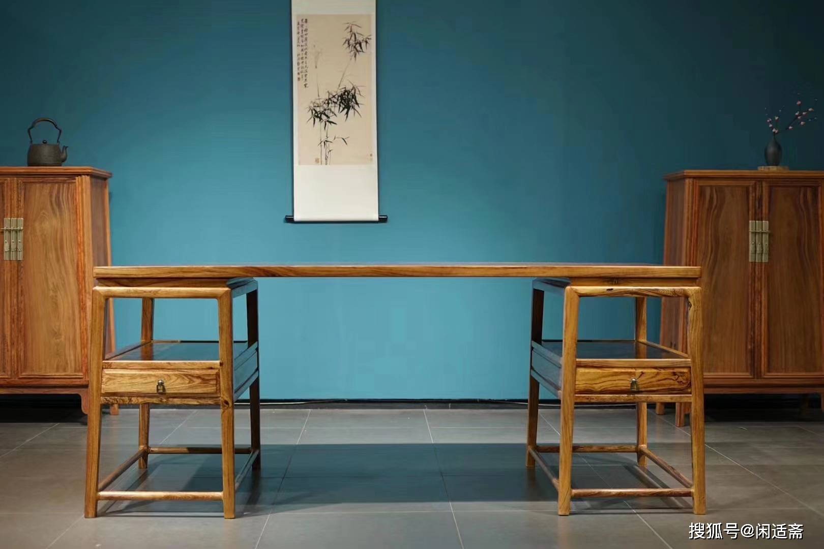 空灵清雅,白酸枝中式架几案,红木家具