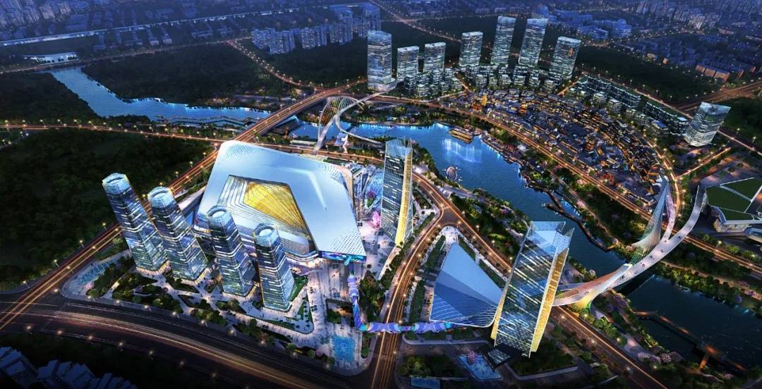 左岸是充满现代时尚科技色彩的世界梦工厂,右岸是极富东方韵味的贾鲁