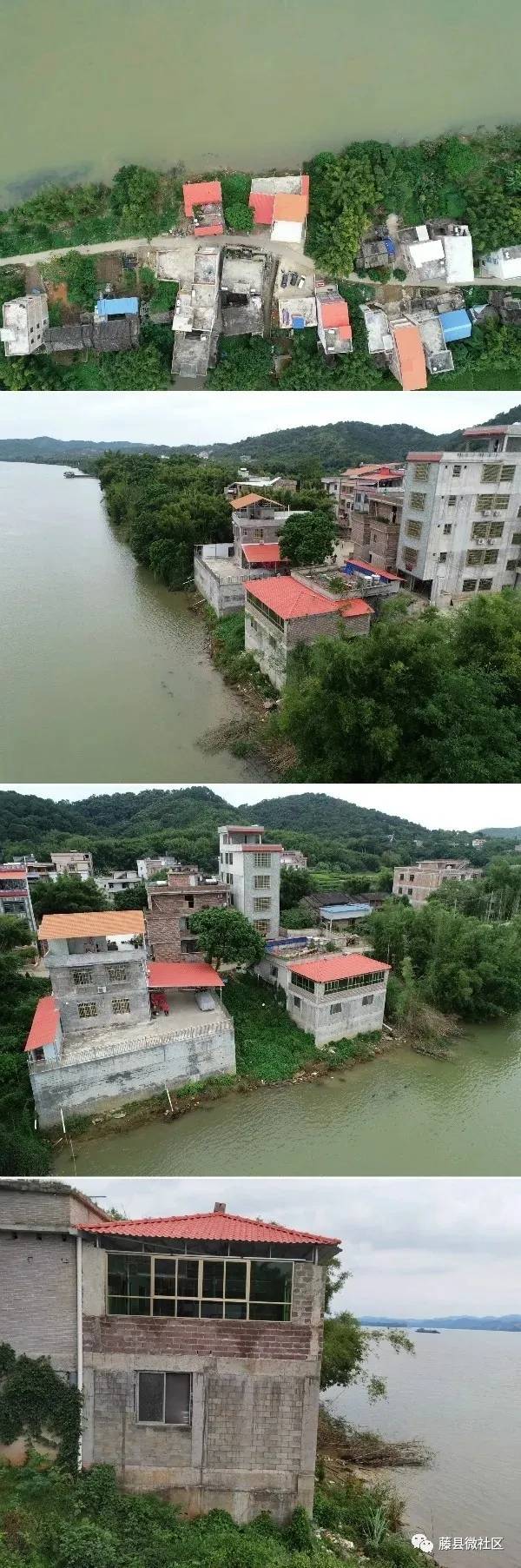 藤县依法拆除塘步镇南安村两处侵占河道违法建筑.