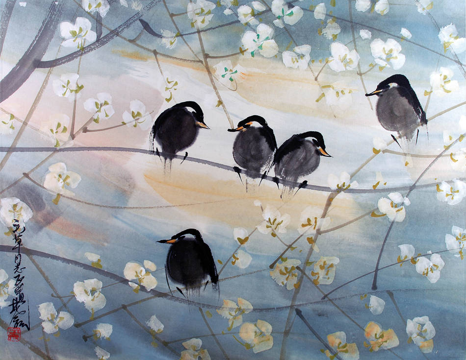 诗画欣赏孟浩然春晓