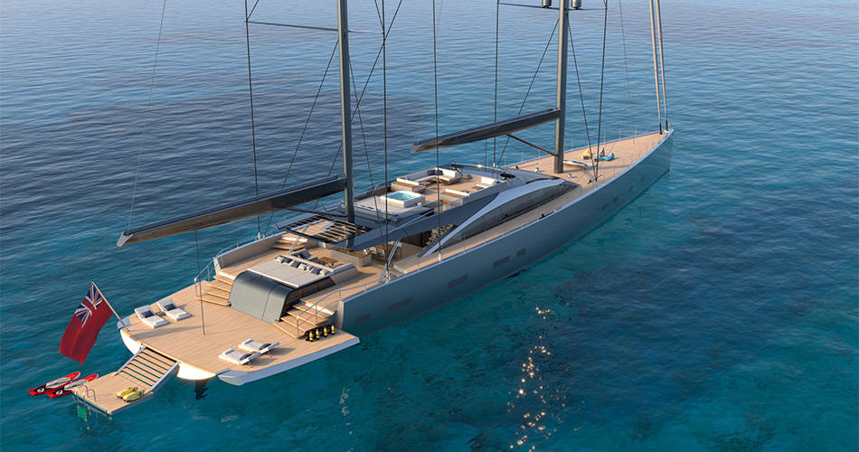 科幻奢华最新混合动力帆船游艇概念project175