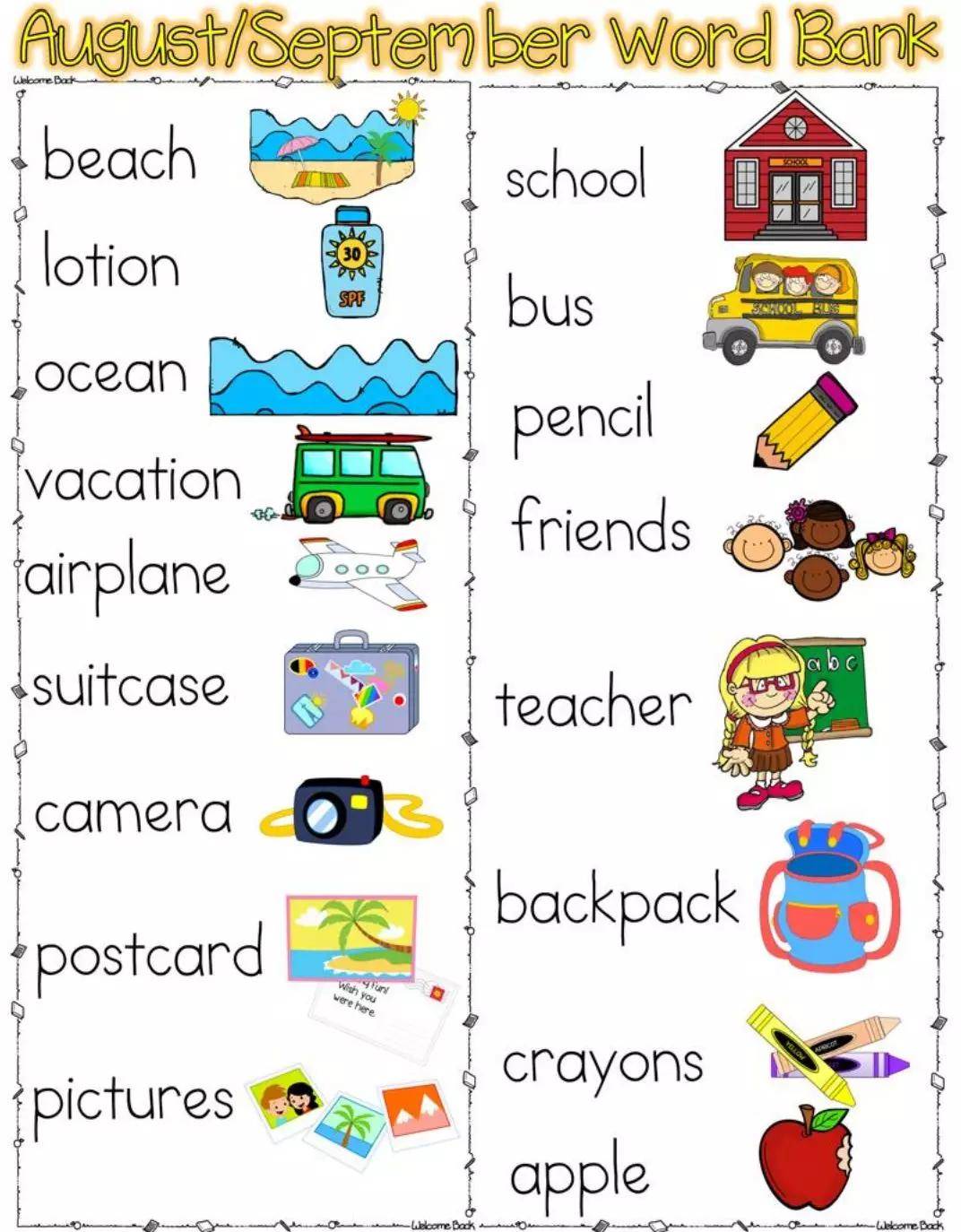 这份美国小学的"单词银行"资料,让我兴奋一整年!