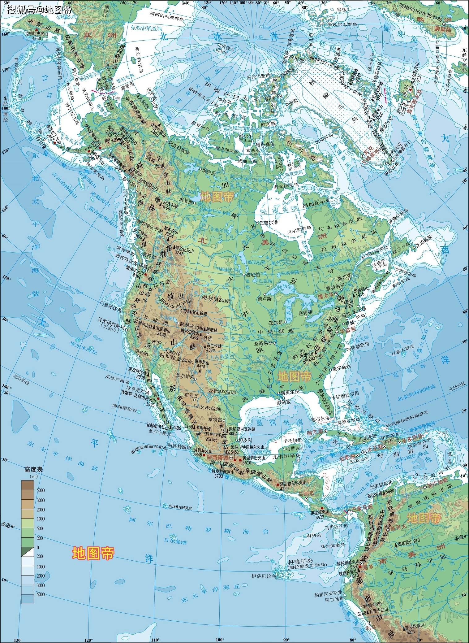 北美洲中部地形类型图片