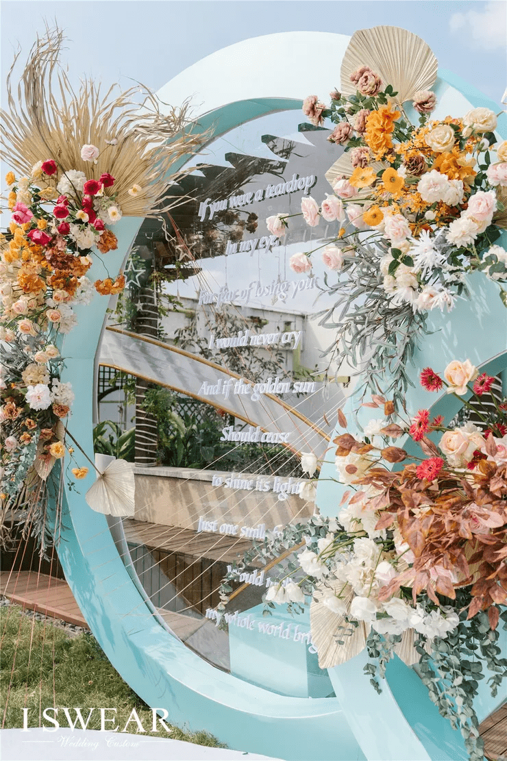 以蒂芙尼蓝为主色调的草坪婚礼