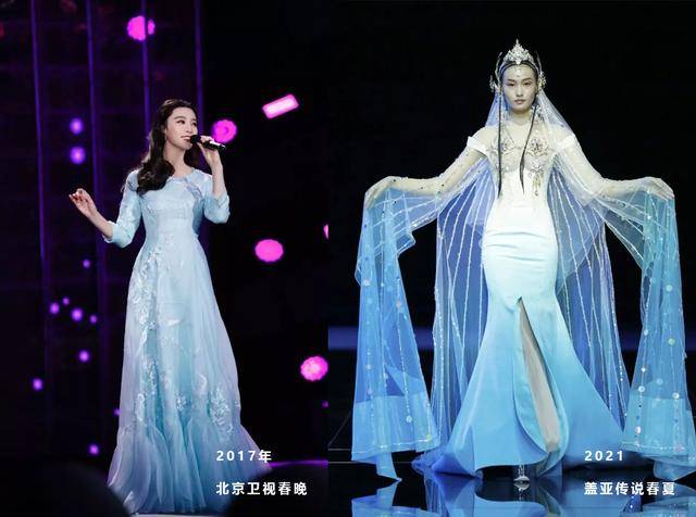 张馨予助阵盖娅传说,变身星月女神走上时装周t台,被赞最美军嫂