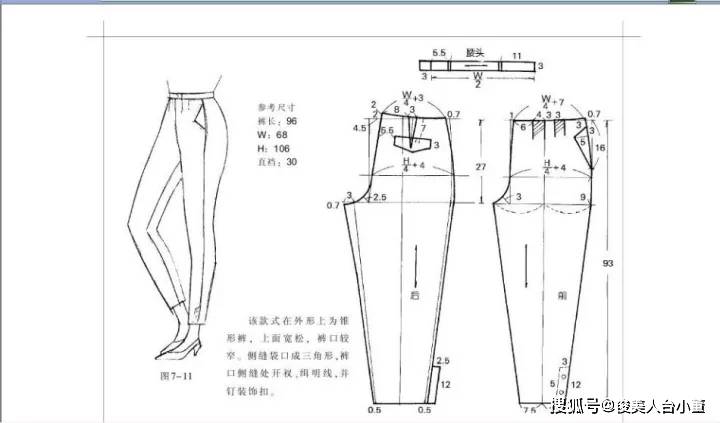 长裤|俊美人台小董/各种各样的裤子款式裁剪纸样图合集