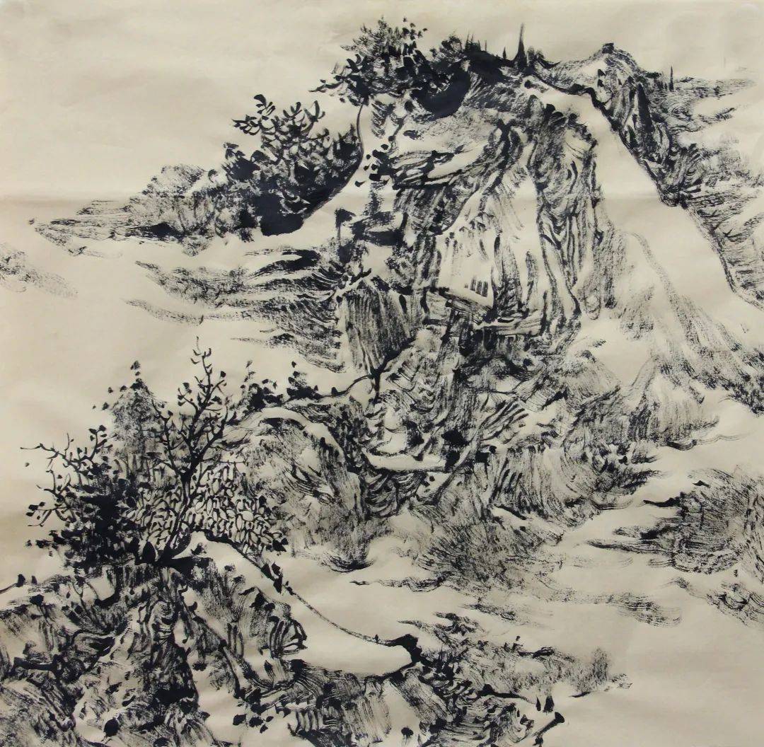 著名画家李兆文焦墨山水画欣赏