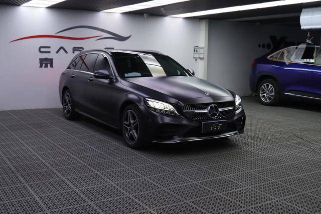 石墨灰奔驰c260搭配哑光车衣,这质感能否惊艳到你