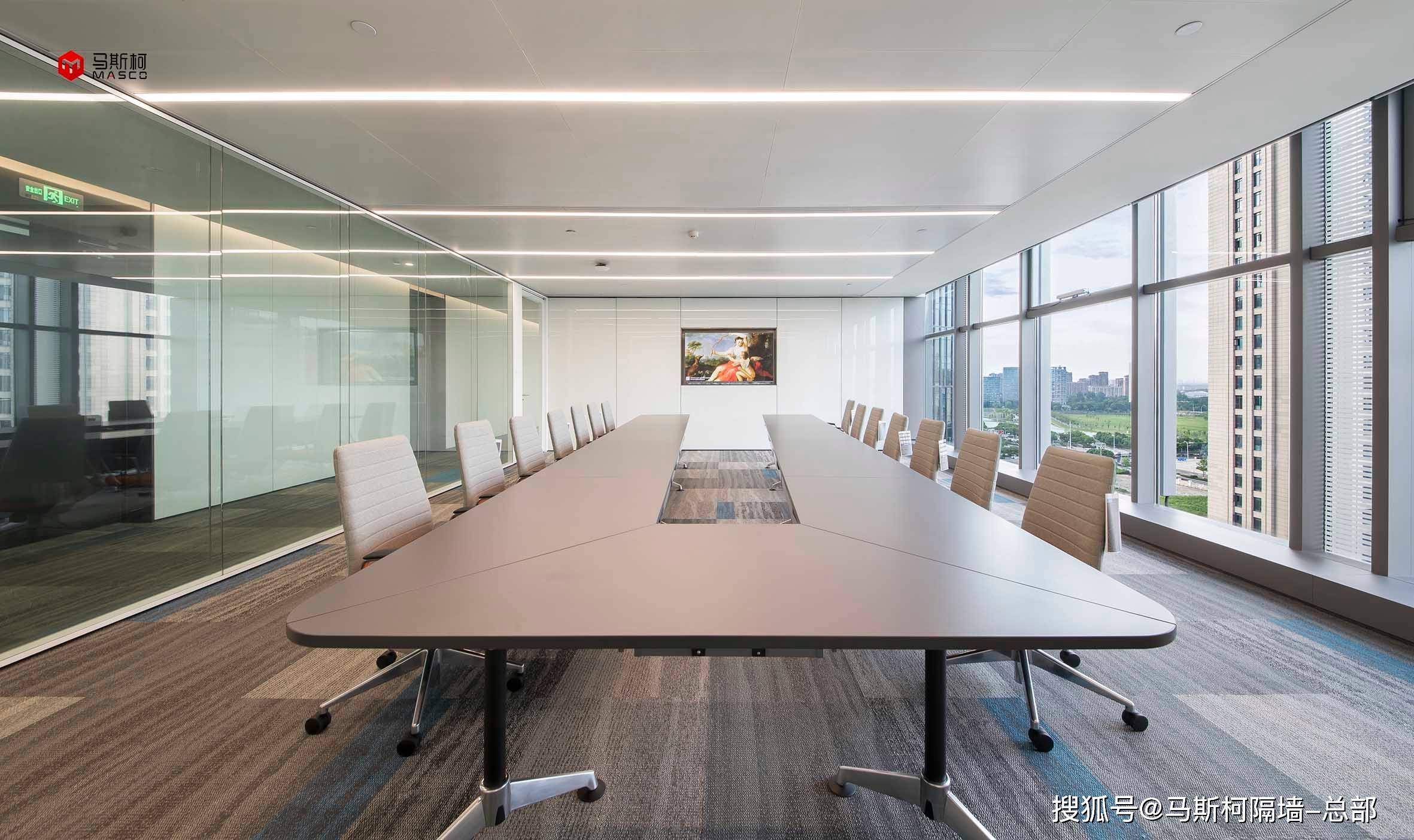 装配式隔墙50款会议室烤漆玻璃挂板-马斯柯隔墙