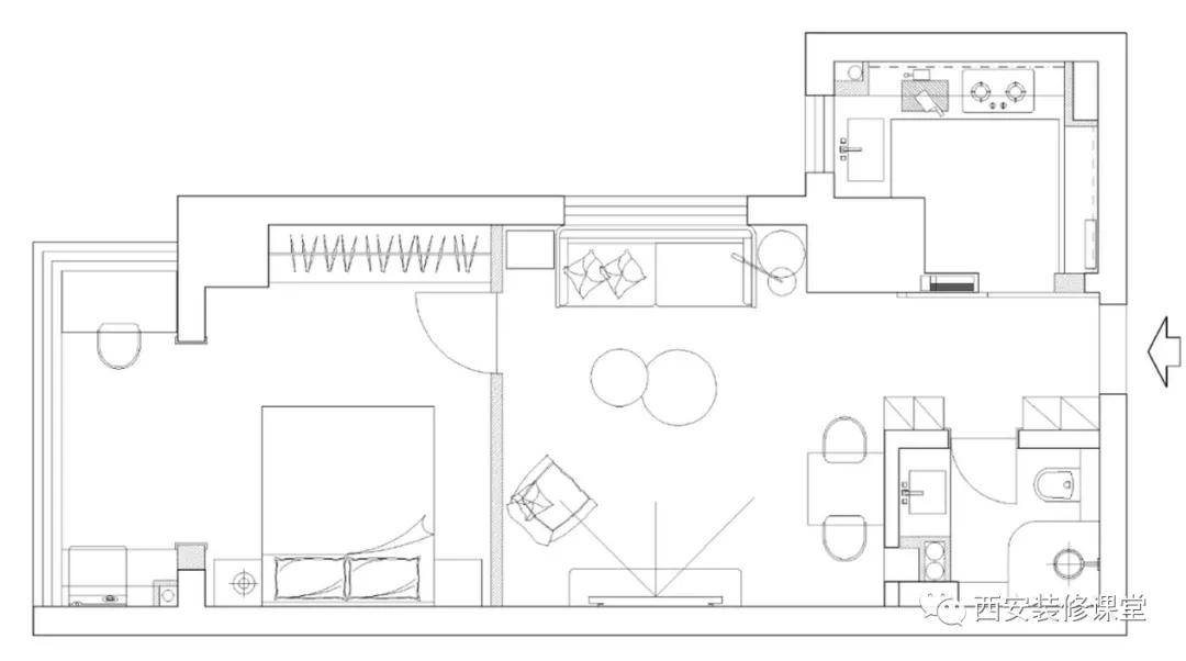 60㎡老房一室一厅变身清新原木风