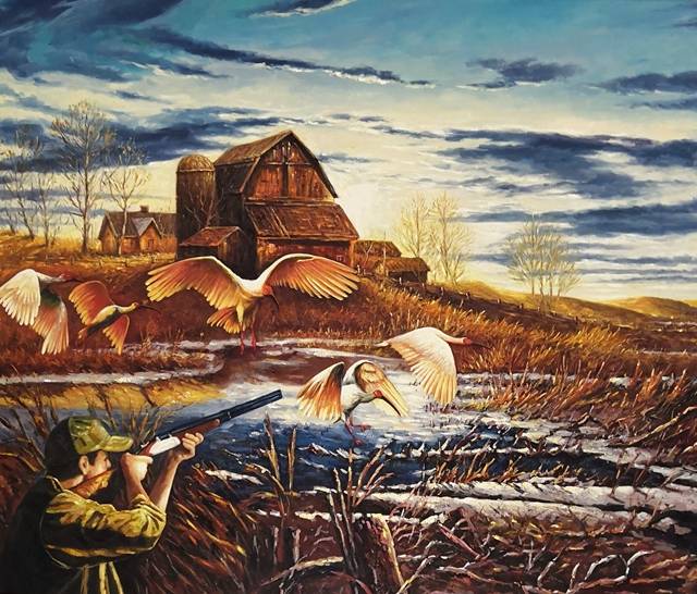 "祖脉秦岭·和美朱鹮"——环保教育活动暨晏子油画展在西北工业大学