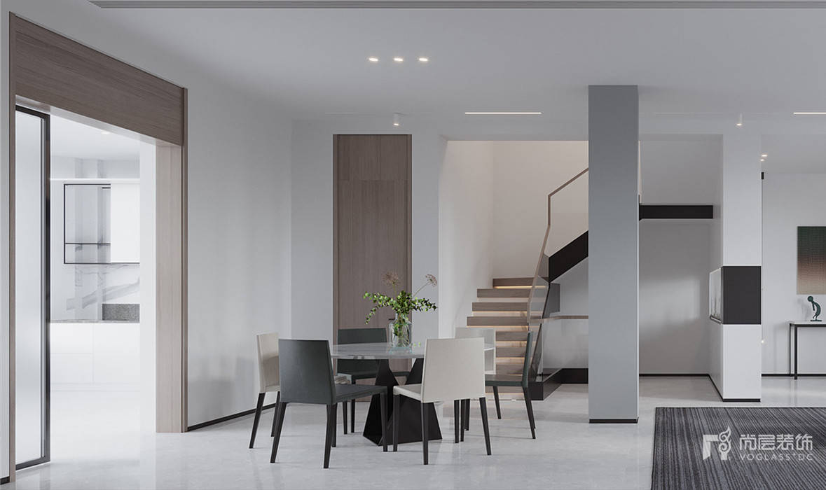 凸出结构空间与家具形体材质,轻装修,尽可能简化空间,通过家居来点缀
