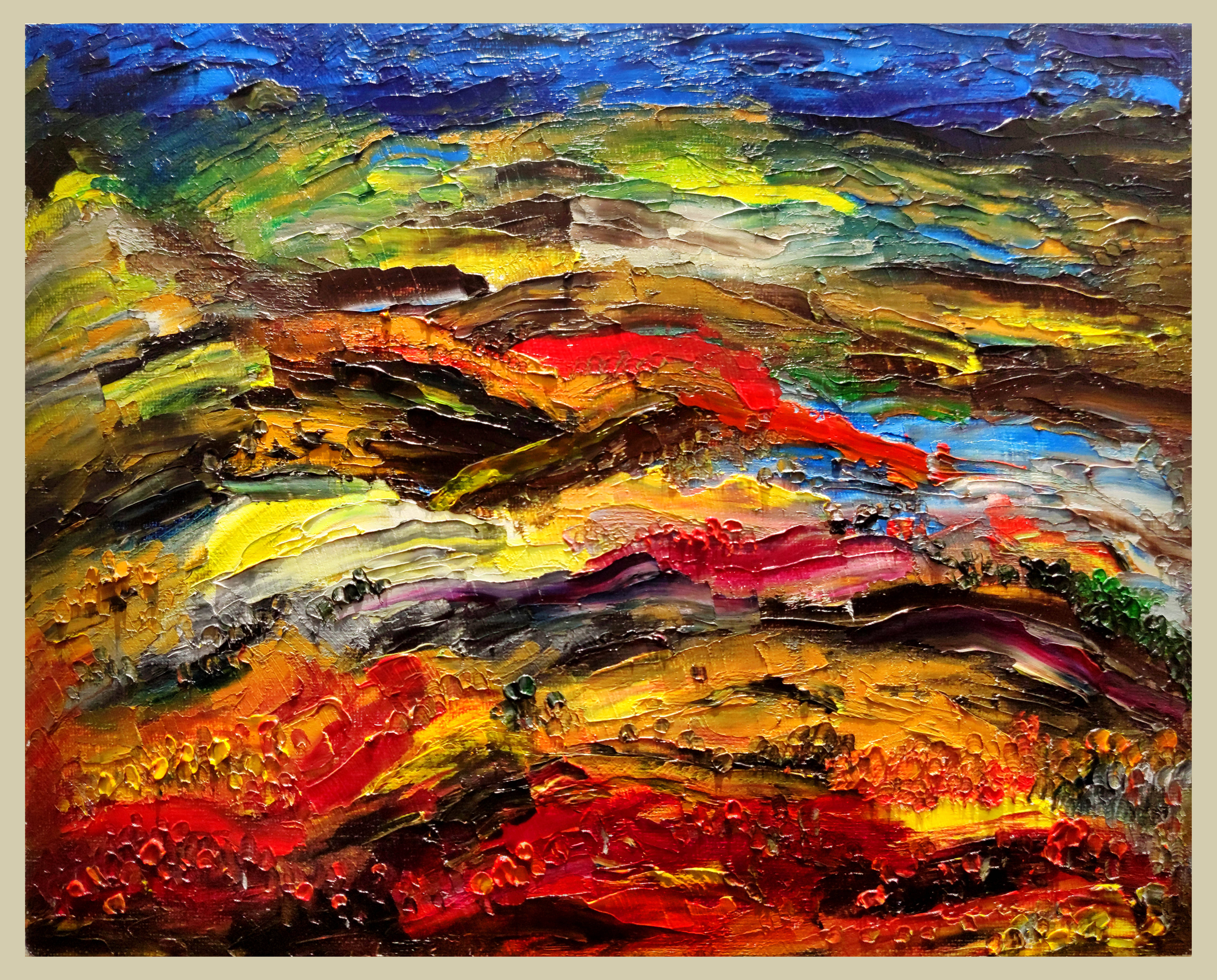 胡维平写意油画印象红土地系列油画201123