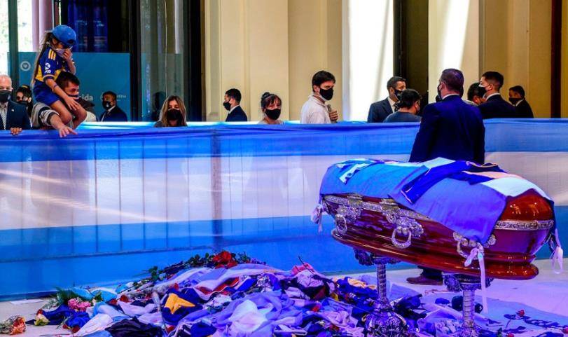 高清图送别球王马拉多纳遗体告别仪式举行