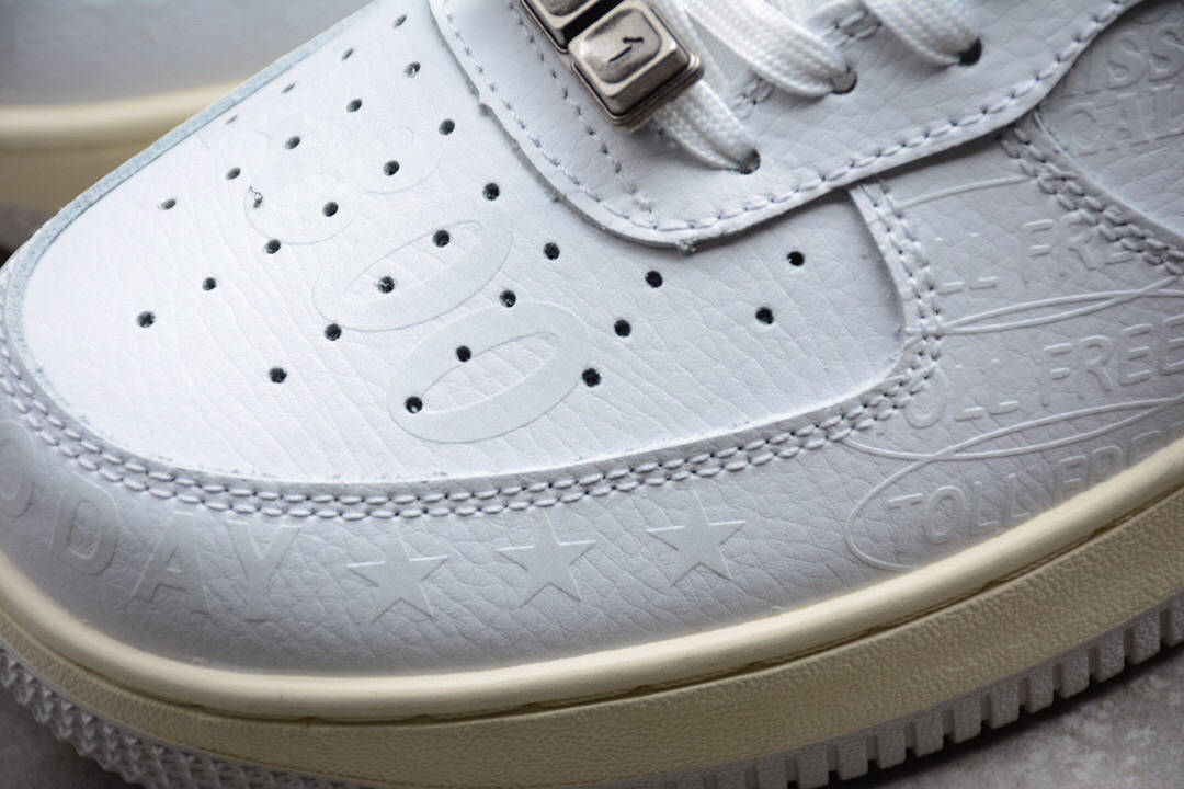 耐克空军 nike air force 1 toll free 1-800 白灰反光运动鞋 cj1631